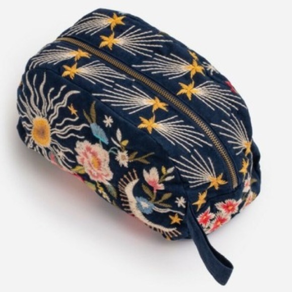 🆕 Authentic Johnny Was Lissa Makeup Bag Sapphire Blue NWT - Picture 5 of 11